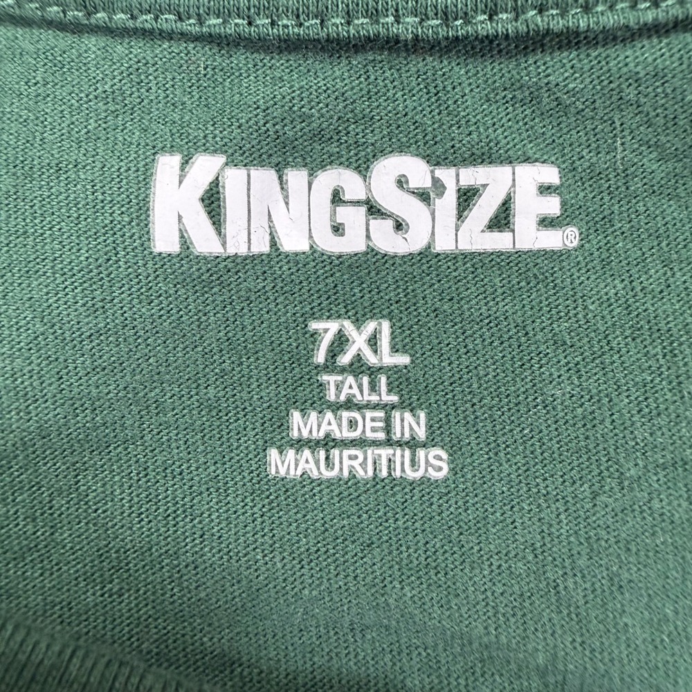 KingSize Mens T-Shirt Tall Fit Green Long Sleeve Pocket Tee 7XL‎ Tall - Picture 4 of 7
